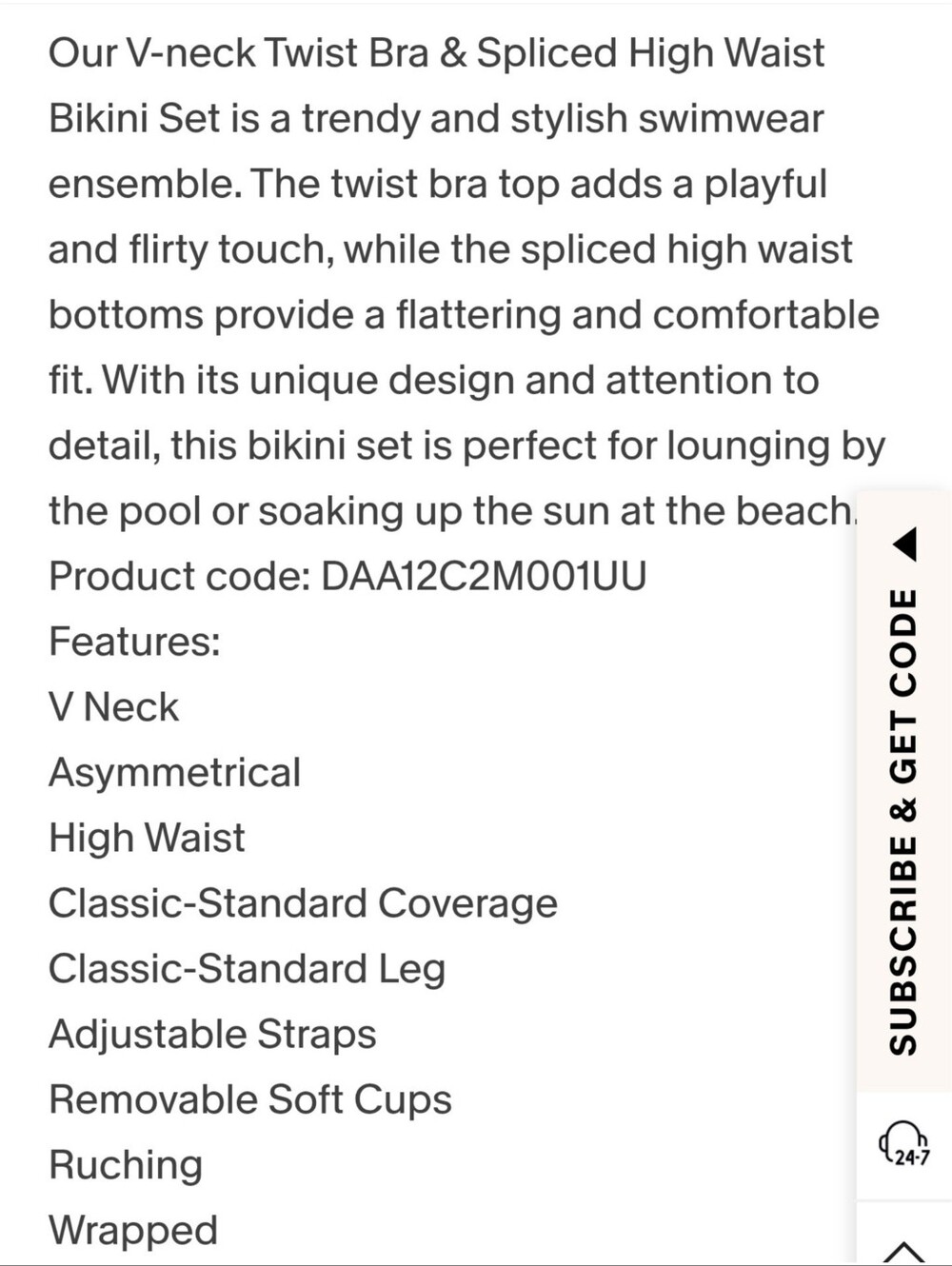 Cupshe V-neck Twist Bra & Spliced High Waist Bikini Set Blue Size L - Picture 2 of 16